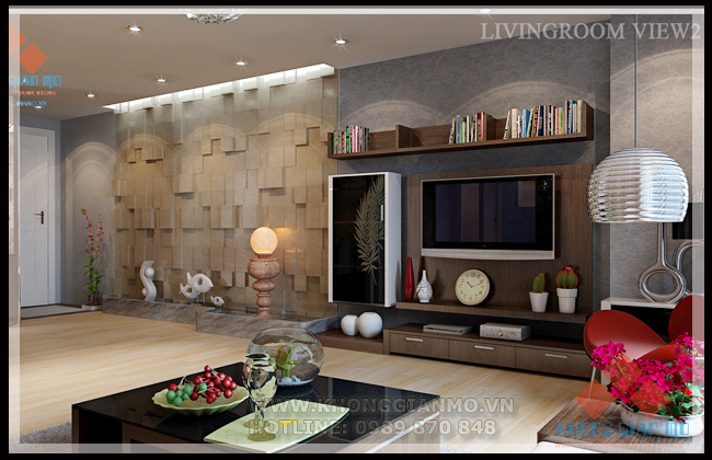 Thiết kế nội thất chung cư Lanmak - Lê Đức Thọ - Phòng khách